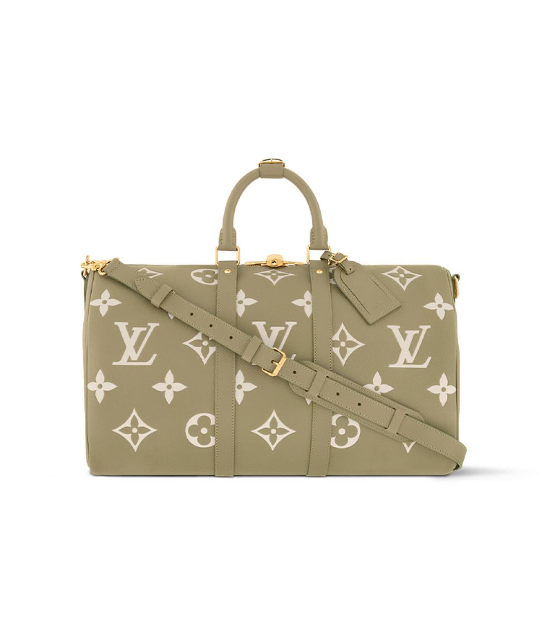 LOUIS VUITTON Хаки кожаная дорожная/спортивная сумка, фото 3