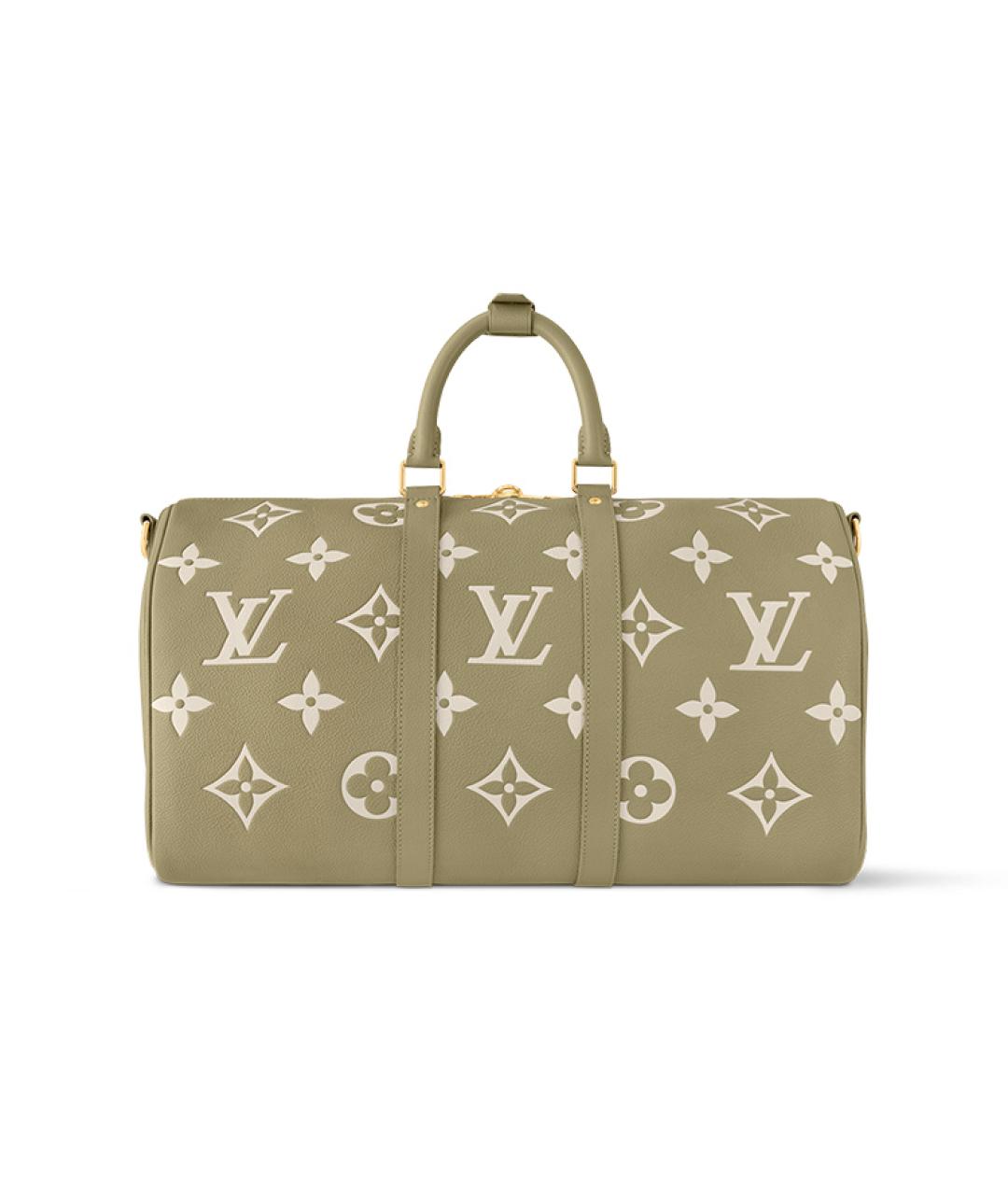 LOUIS VUITTON Хаки кожаная дорожная/спортивная сумка, фото 1