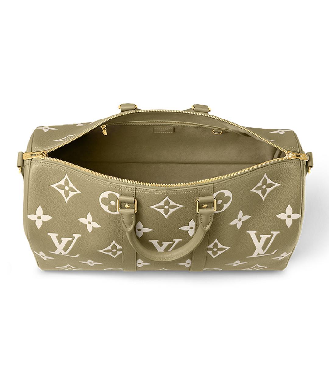 LOUIS VUITTON Хаки кожаная дорожная/спортивная сумка, фото 4