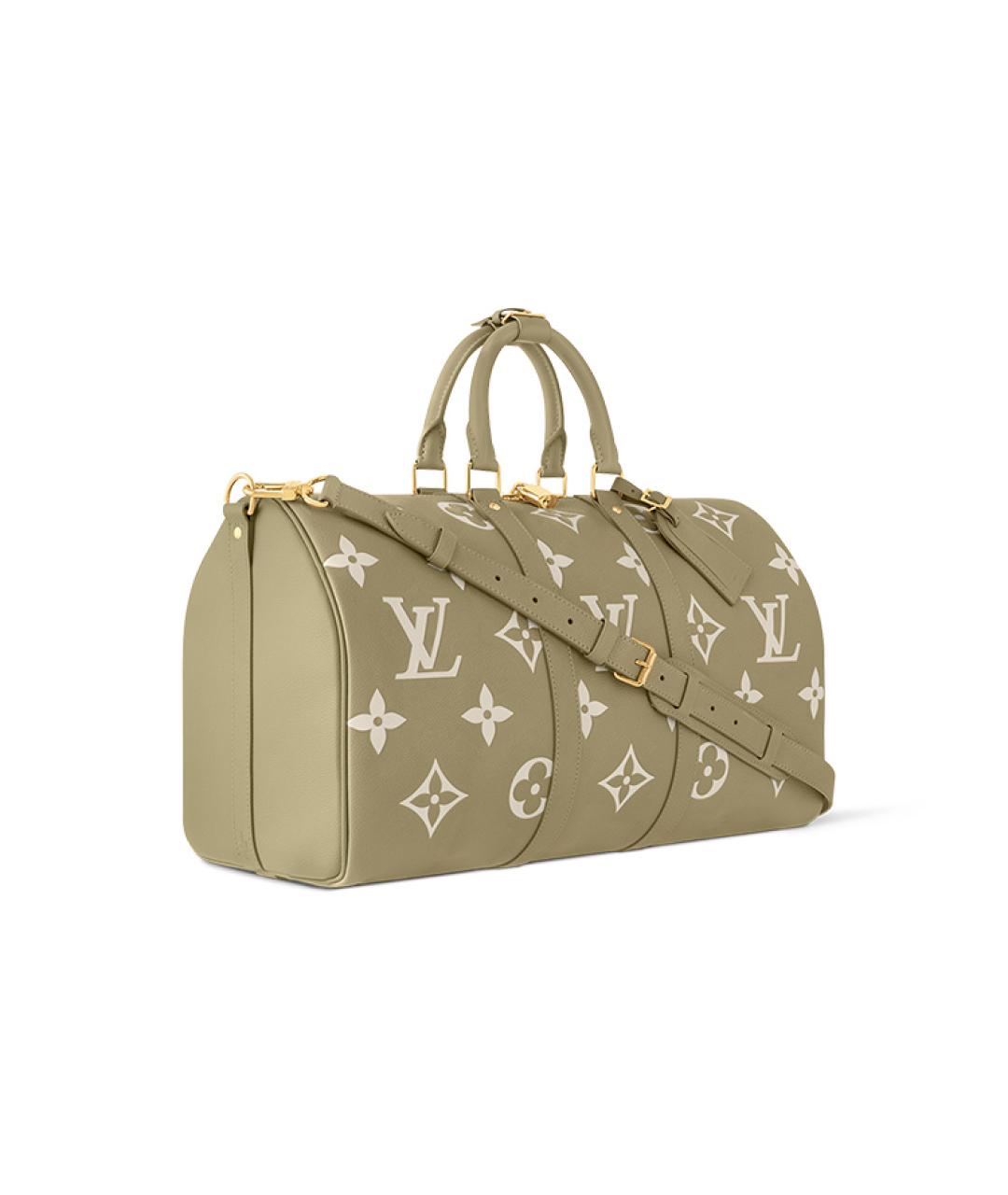 LOUIS VUITTON Хаки кожаная дорожная/спортивная сумка, фото 2