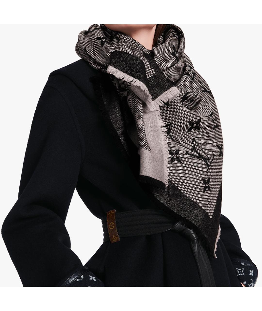 LOUIS VUITTON Черный платок, фото 4