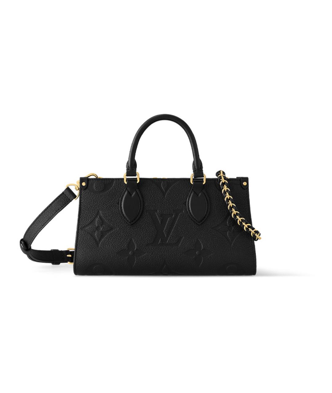 LOUIS VUITTON Черная кожаная сумка с короткими ручками, фото 1