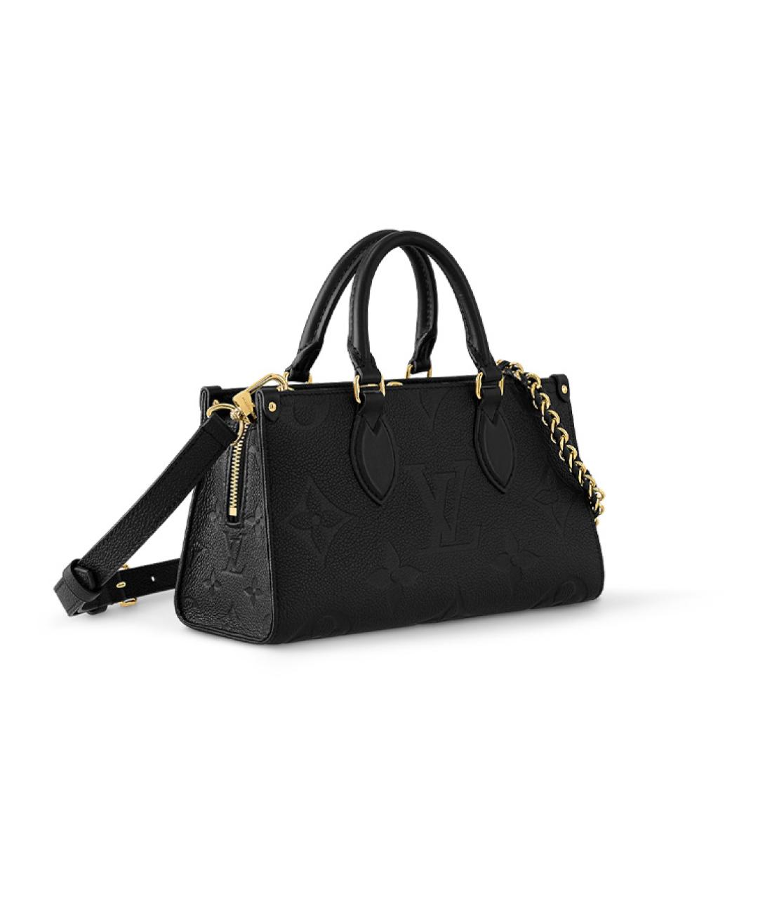 LOUIS VUITTON Черная кожаная сумка с короткими ручками, фото 2