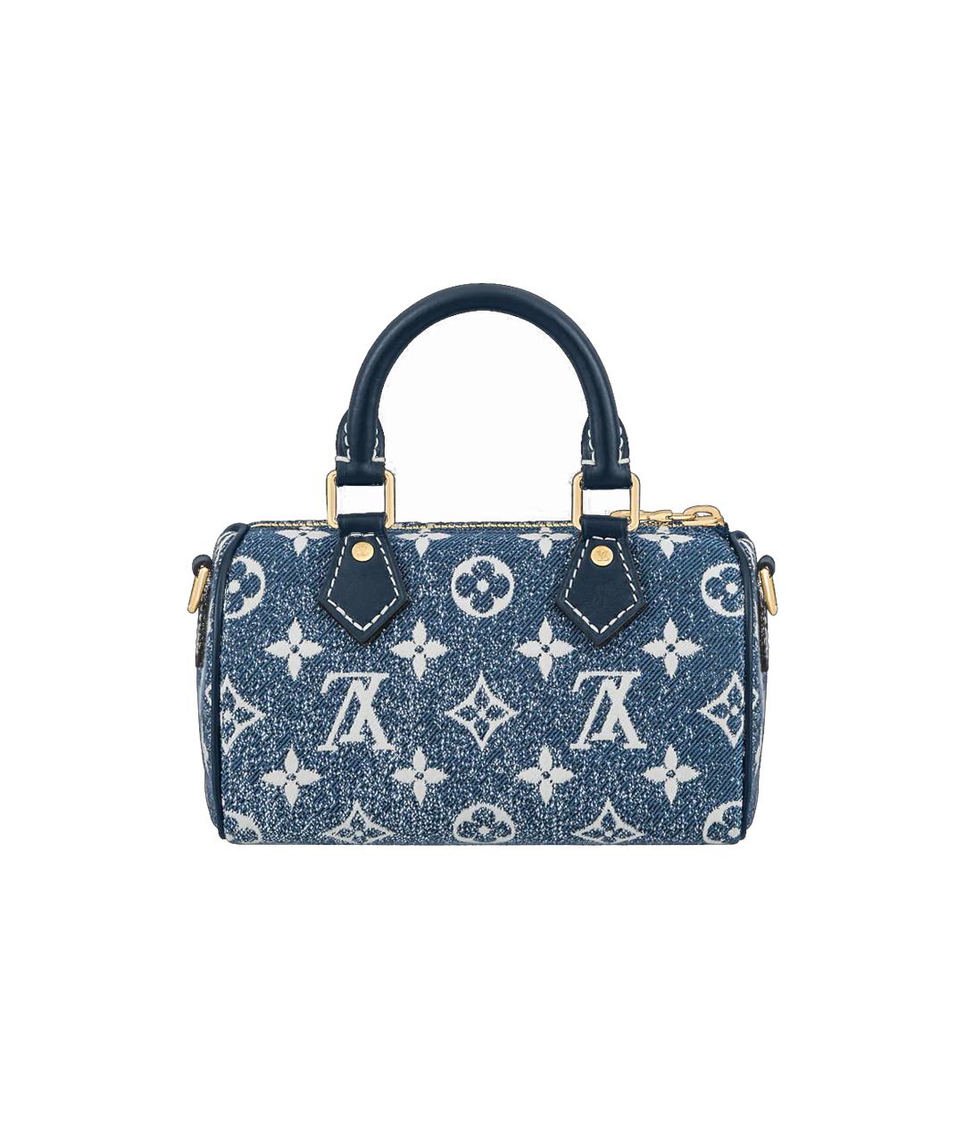 LOUIS VUITTON Синяя деним сумка с короткими ручками, фото 8