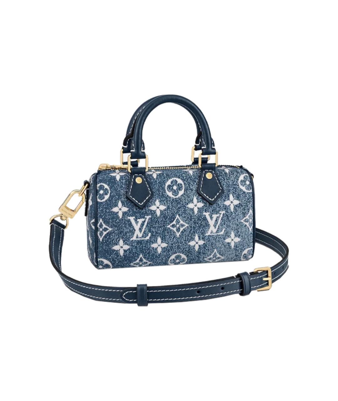 LOUIS VUITTON Синяя деним сумка с короткими ручками, фото 1