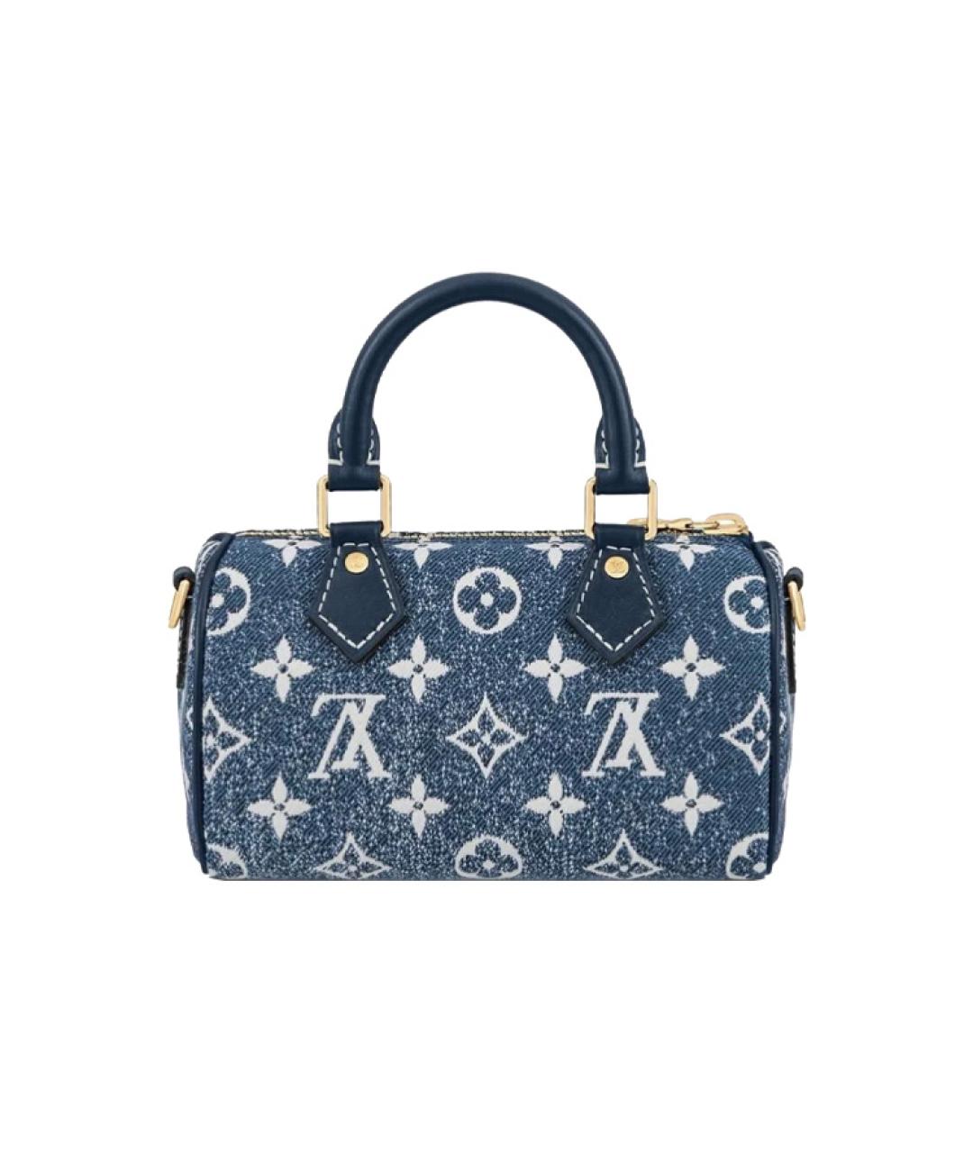 LOUIS VUITTON Синяя деним сумка с короткими ручками, фото 4