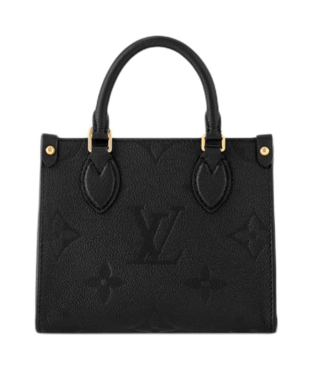 LOUIS VUITTON Черная кожаная сумка тоут, фото 1