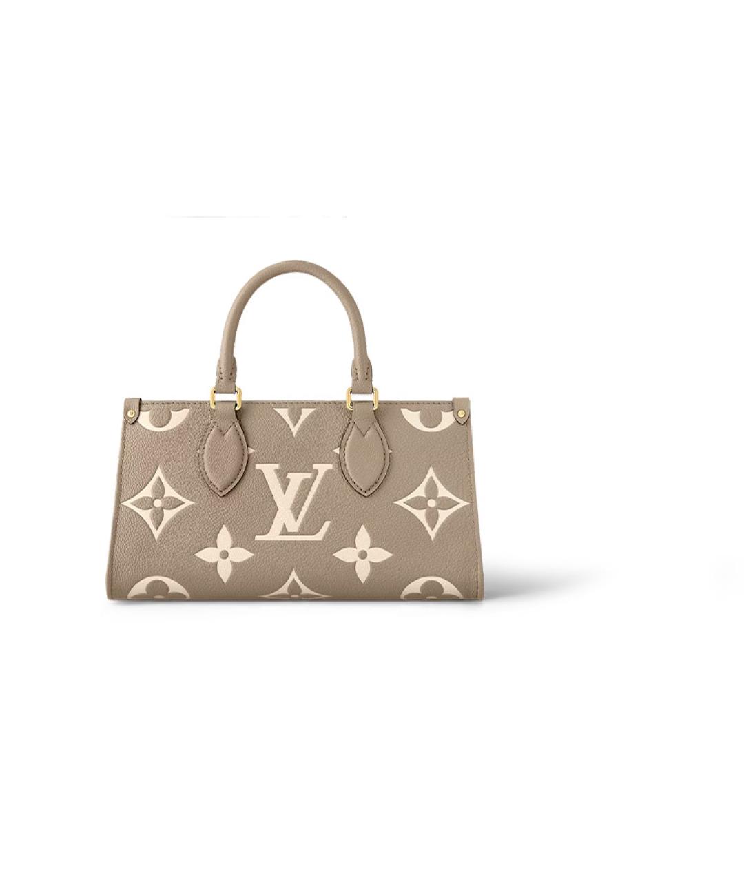 LOUIS VUITTON Серая кожаная сумка с короткими ручками, фото 3