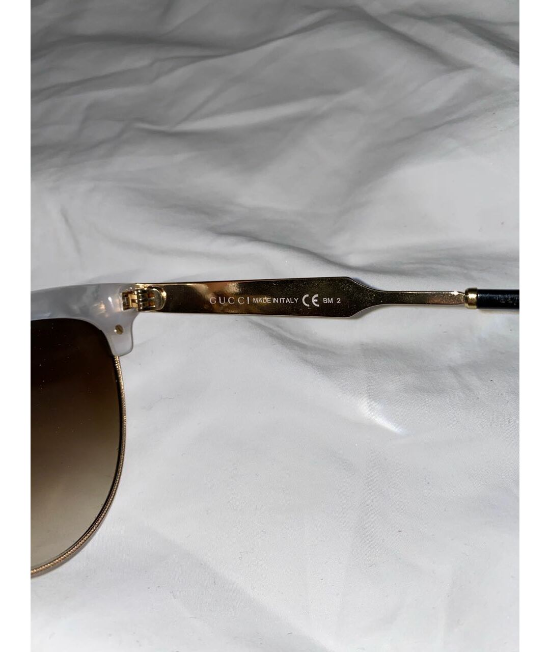 GUCCI Белые металлические солнцезащитные очки, фото 2