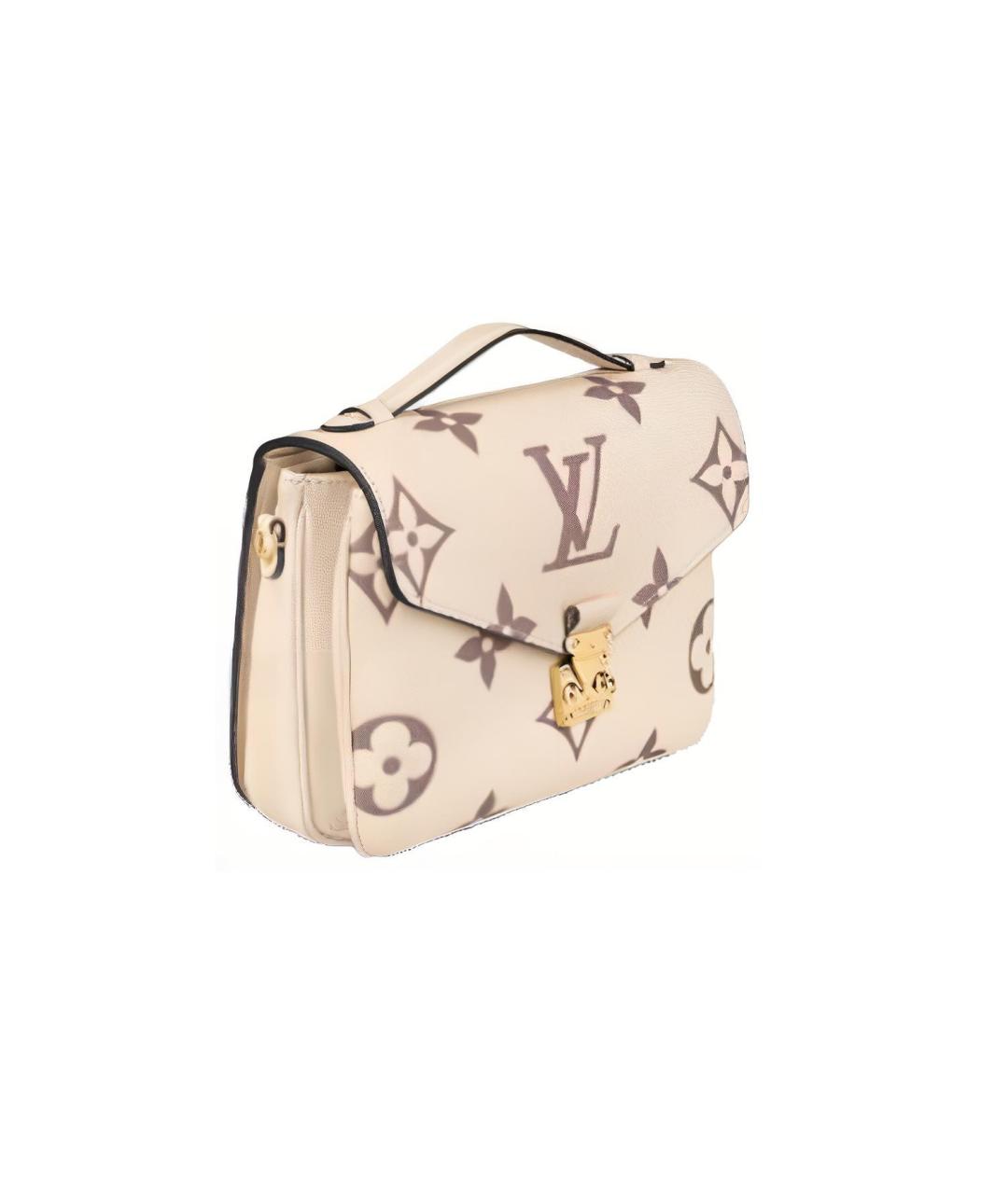 LOUIS VUITTON Бежевая кожаная сумка через плечо, фото 3