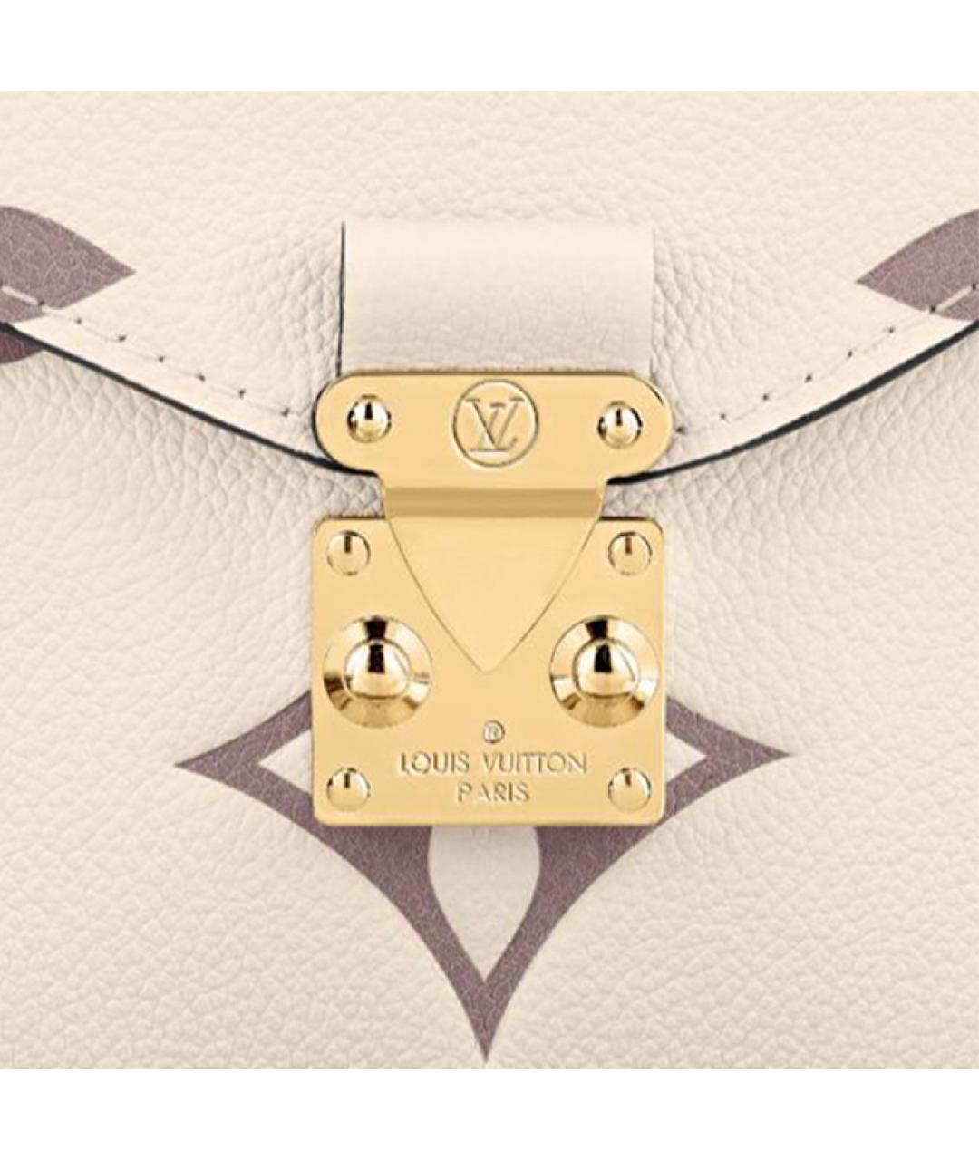 LOUIS VUITTON Бежевая кожаная сумка через плечо, фото 5