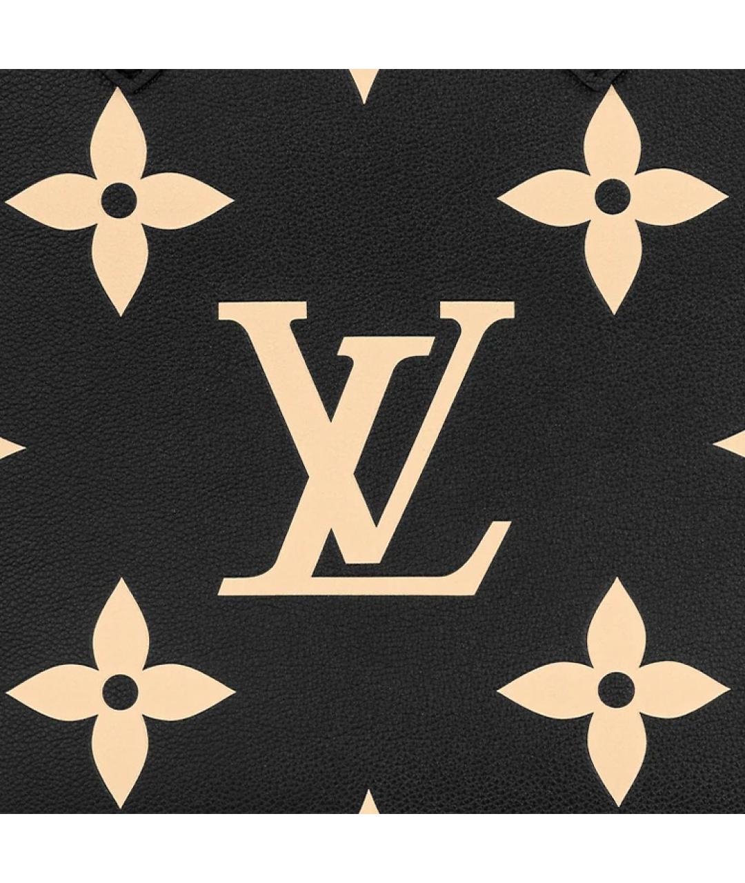 LOUIS VUITTON Черная кожаная сумка тоут, фото 5