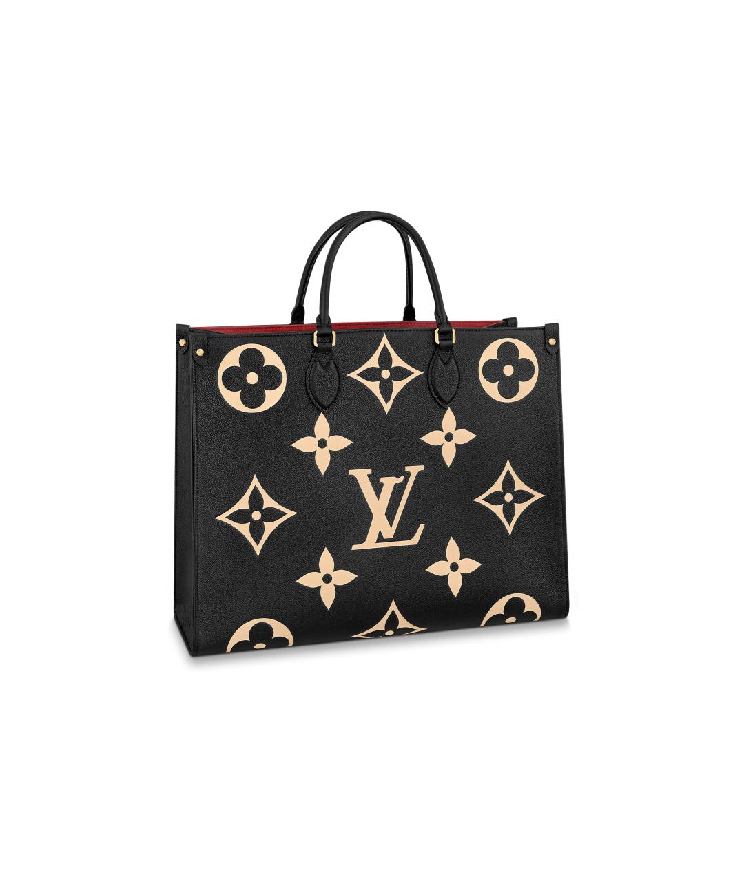 LOUIS VUITTON Черная кожаная сумка тоут, фото 1