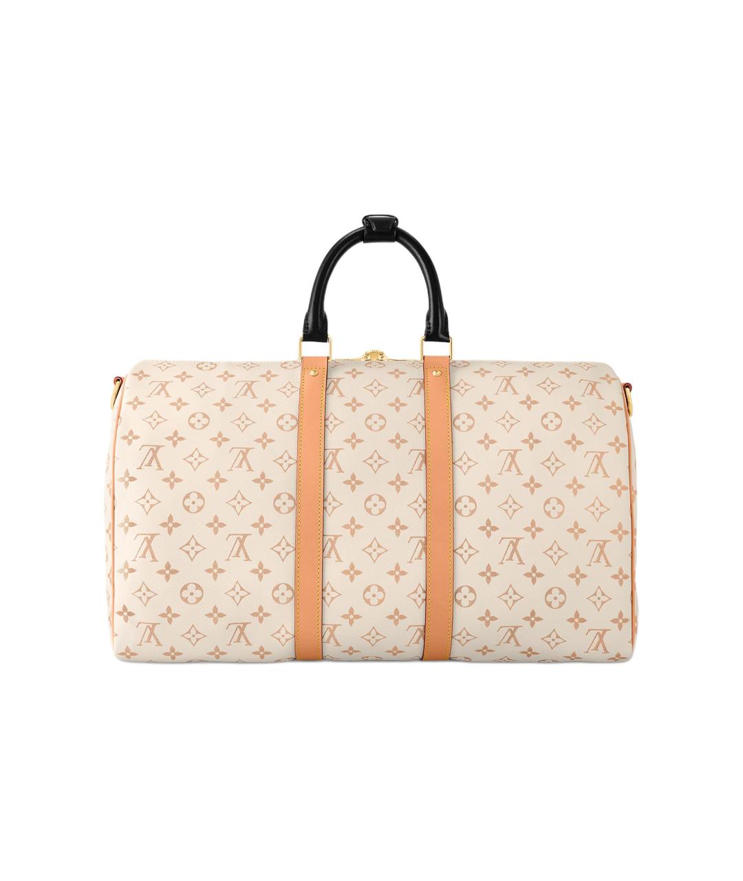 LOUIS VUITTON Бежевая кожаная дорожная/спортивная сумка, фото 3