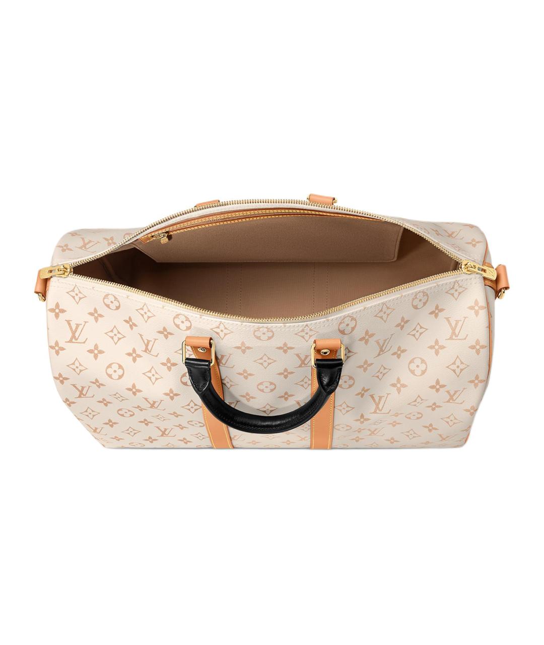 LOUIS VUITTON Бежевая кожаная дорожная/спортивная сумка, фото 4