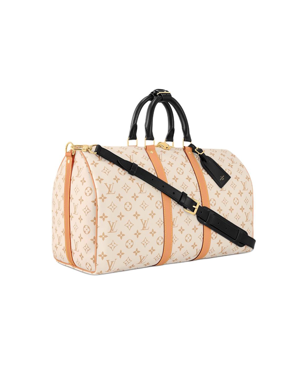 LOUIS VUITTON Бежевая кожаная дорожная/спортивная сумка, фото 2