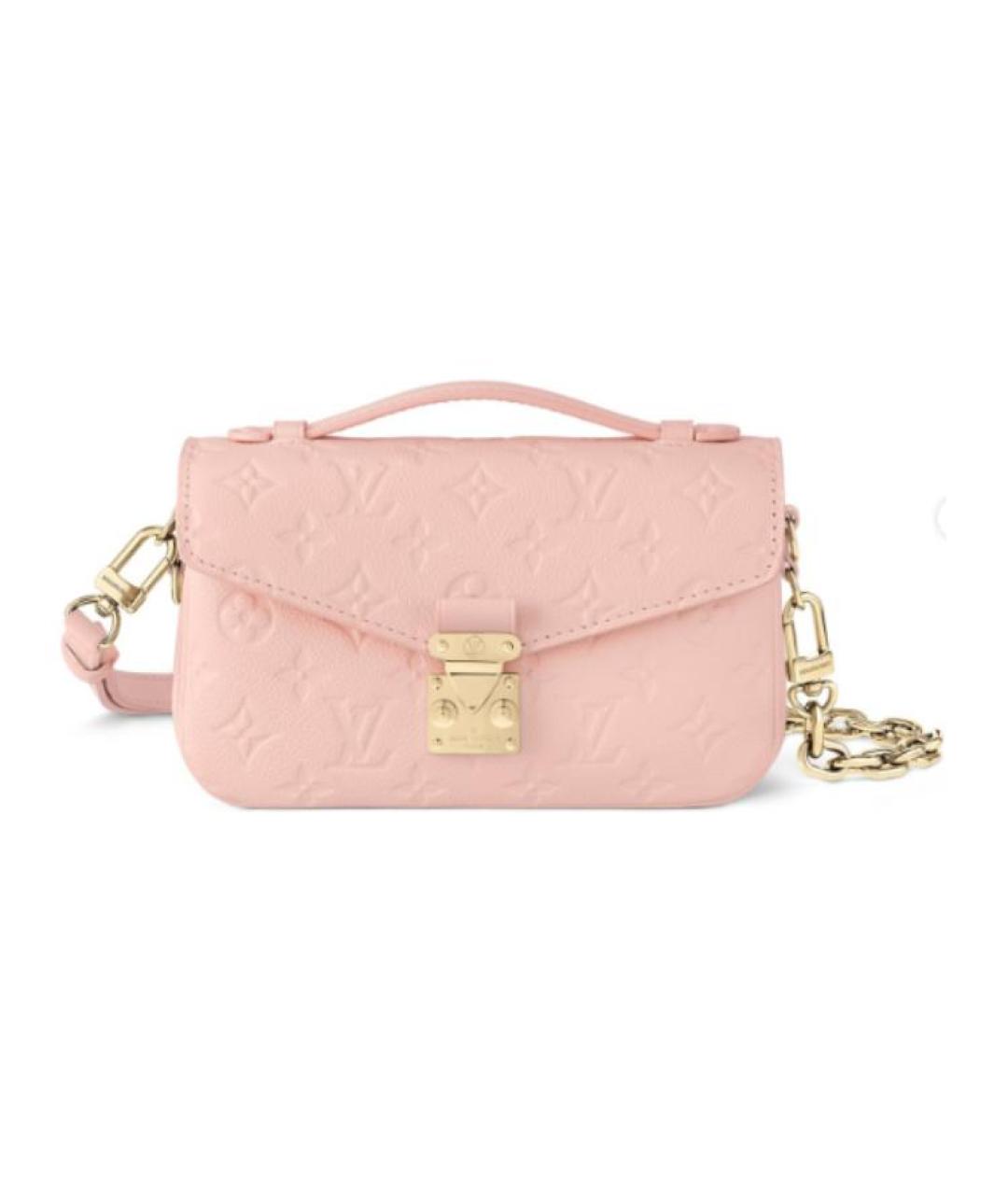 LOUIS VUITTON Розовая кожаная сумка через плечо, фото 2