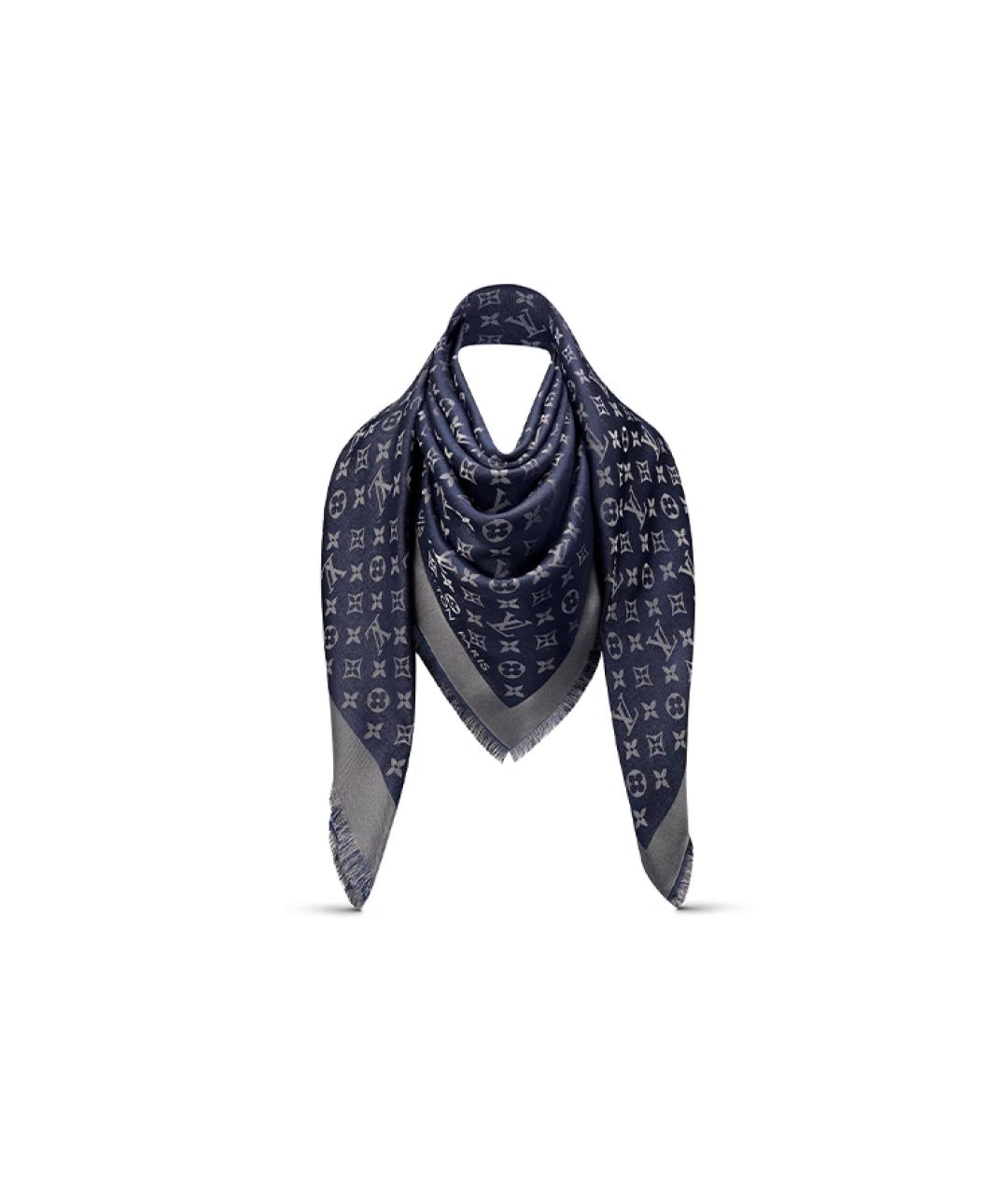 LOUIS VUITTON Темно-синий платок, фото 1