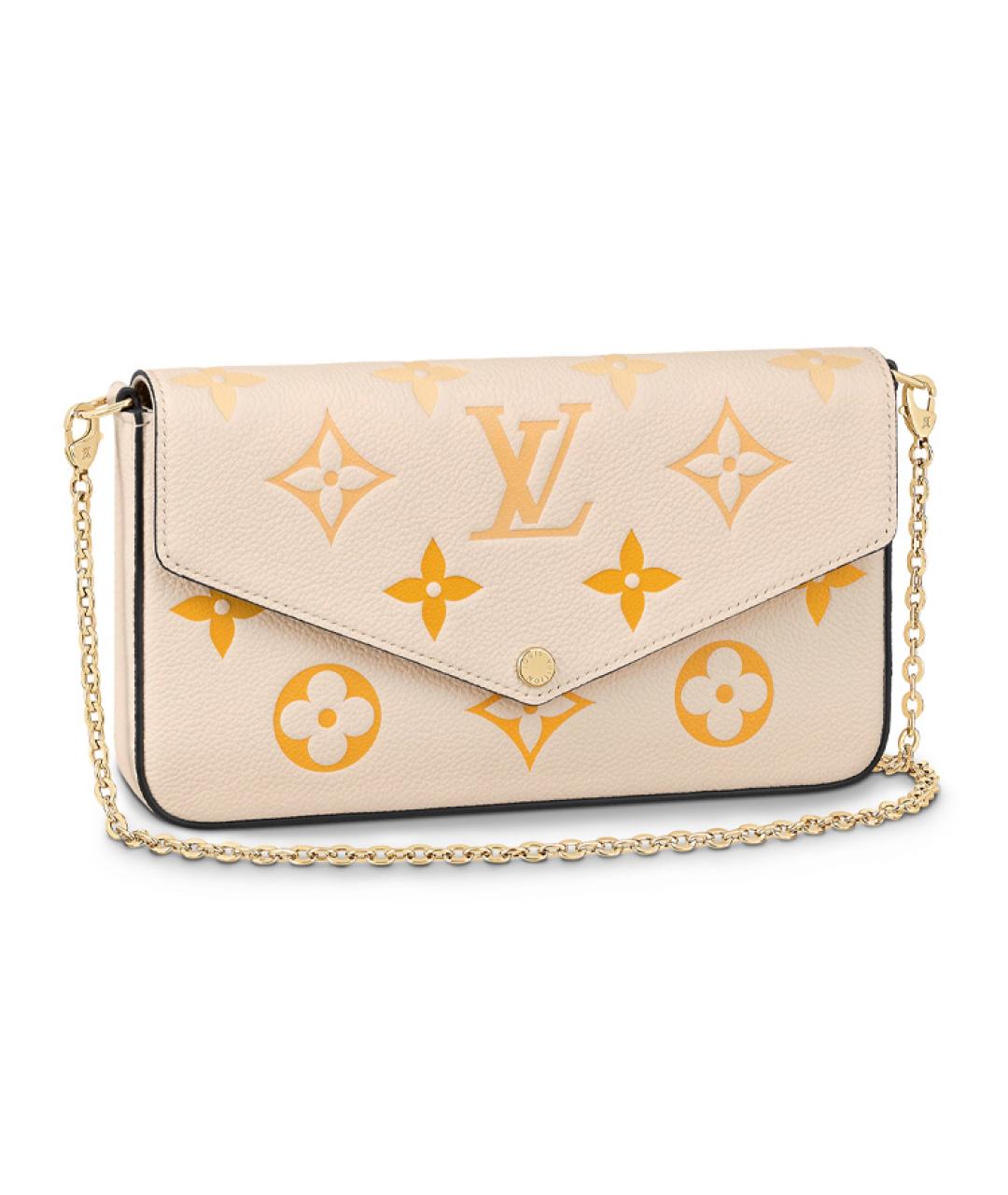 LOUIS VUITTON Бежевая кожаная сумка через плечо, фото 1