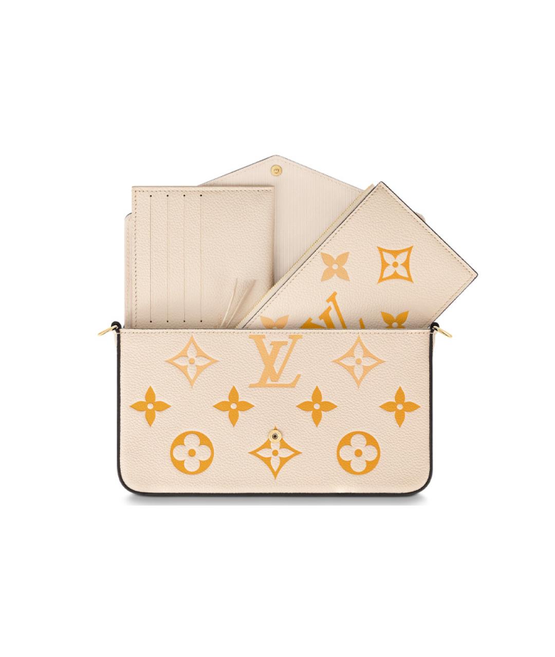 LOUIS VUITTON Бежевая кожаная сумка через плечо, фото 5