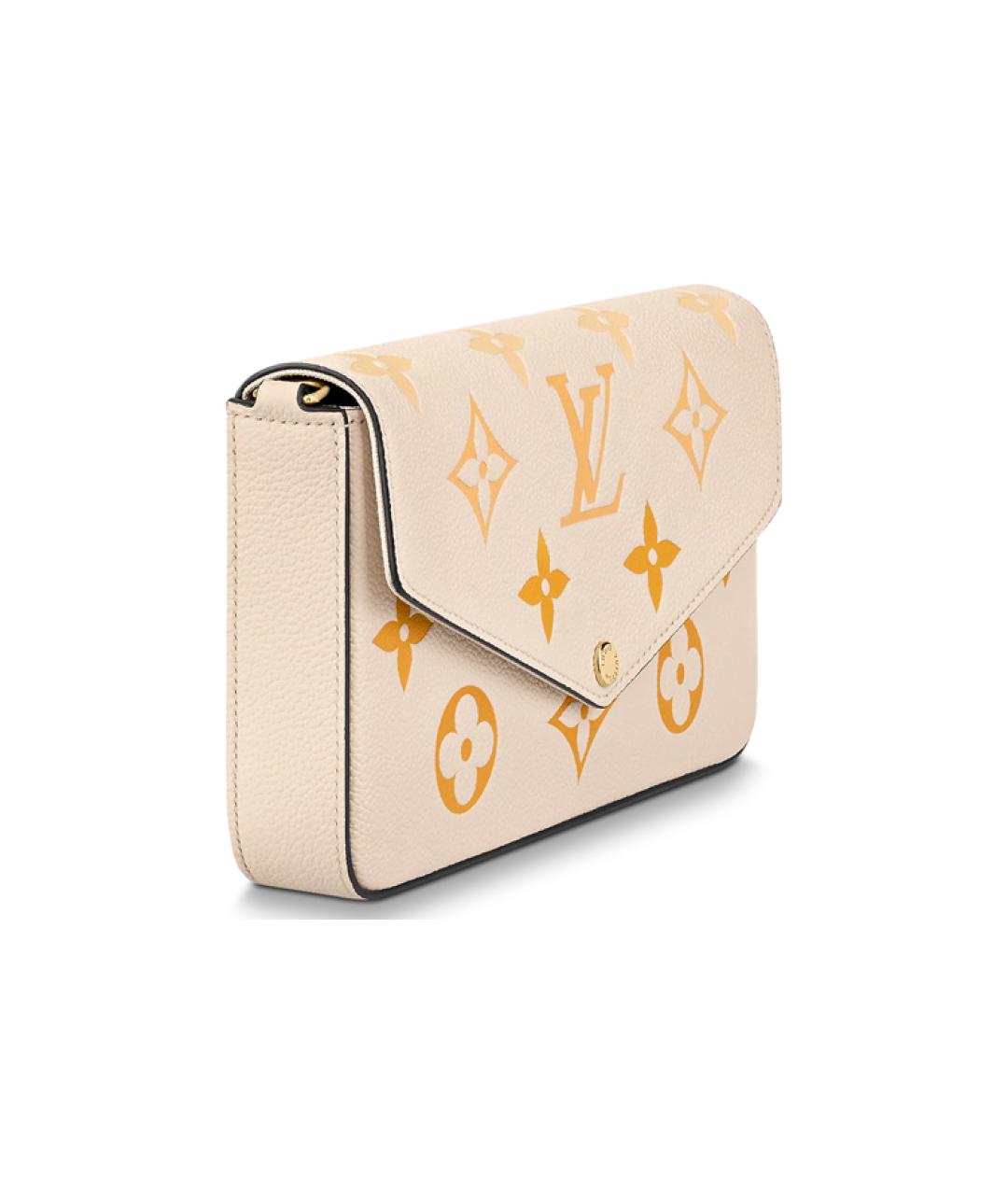 LOUIS VUITTON Бежевая кожаная сумка через плечо, фото 2