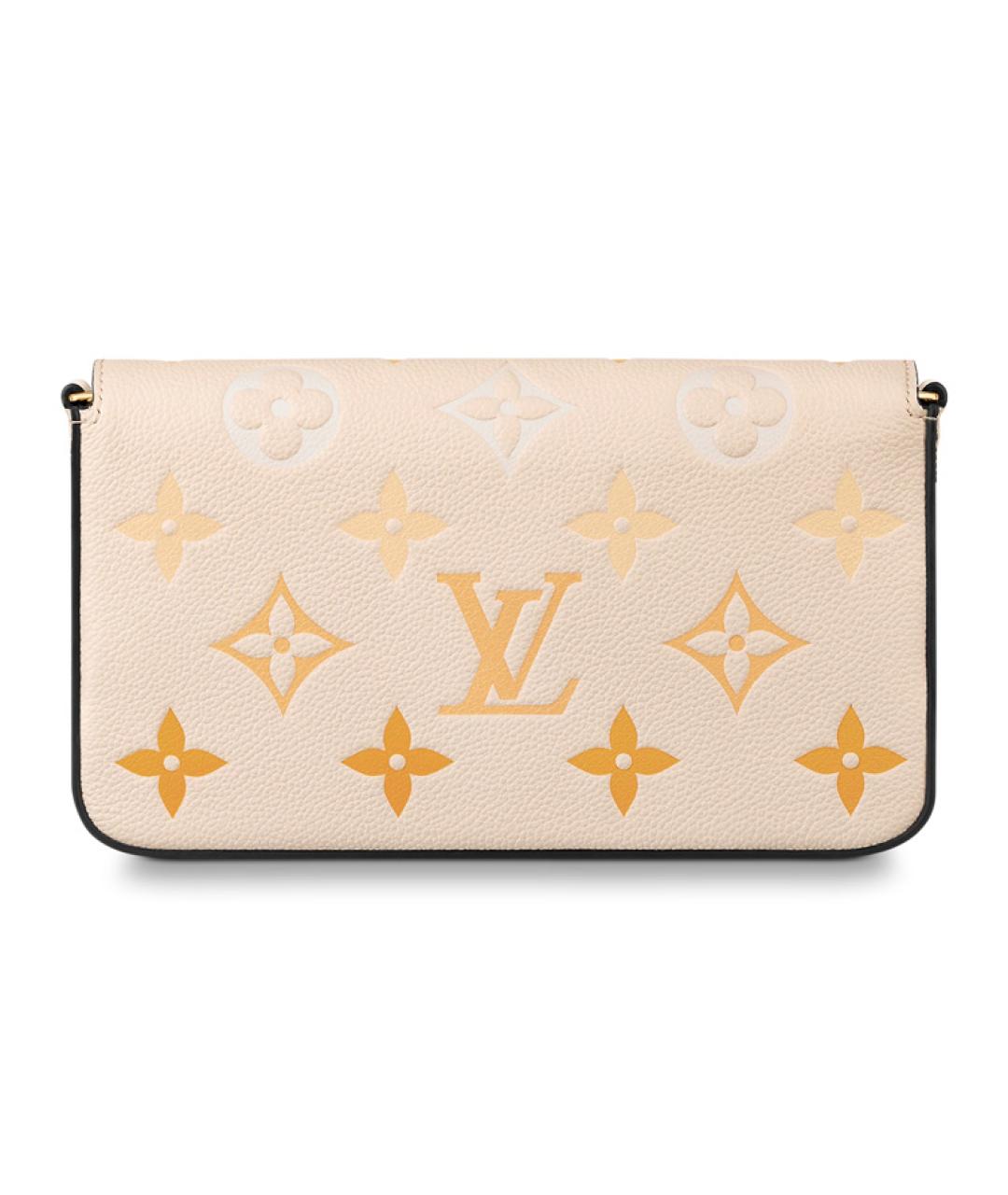 LOUIS VUITTON Бежевая кожаная сумка через плечо, фото 3