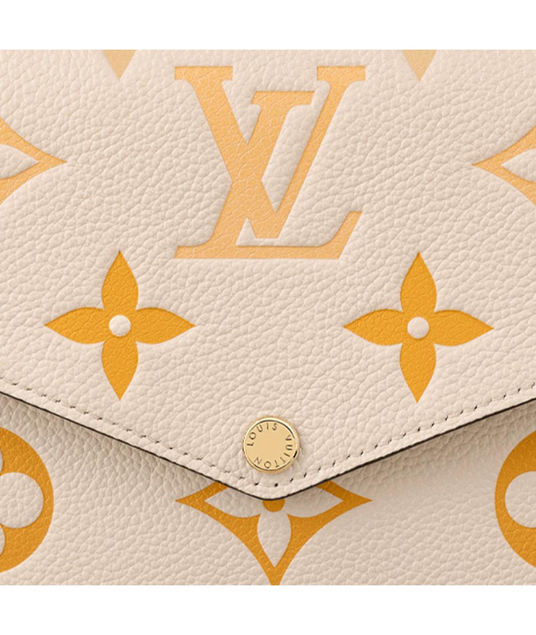 LOUIS VUITTON Бежевая кожаная сумка через плечо, фото 6