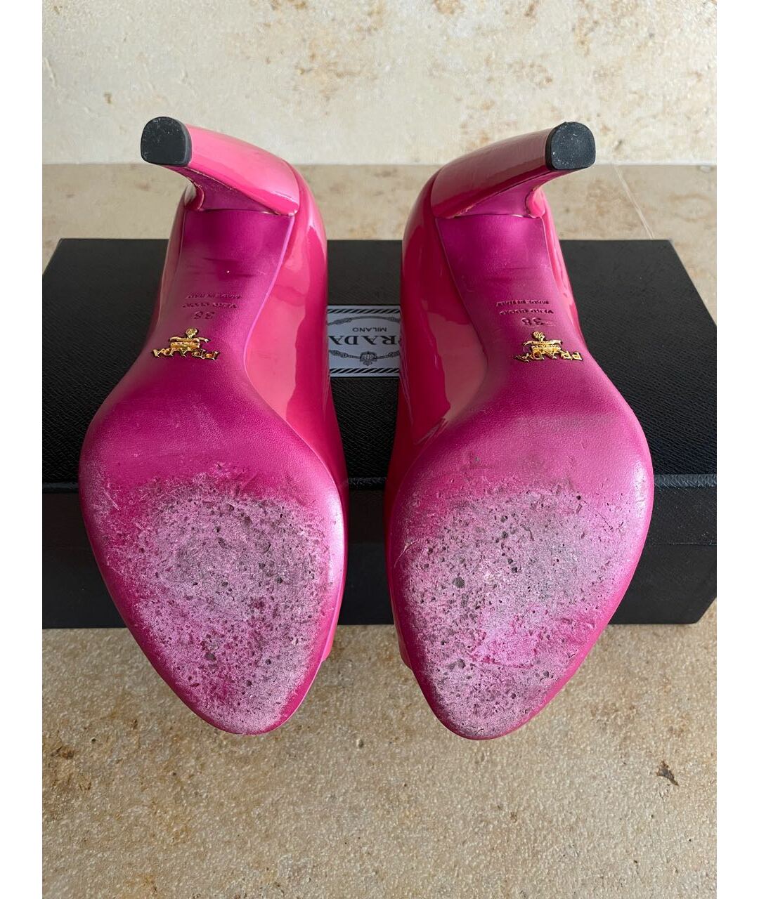 PRADA Розовые туфли из лакированной кожи, фото 6