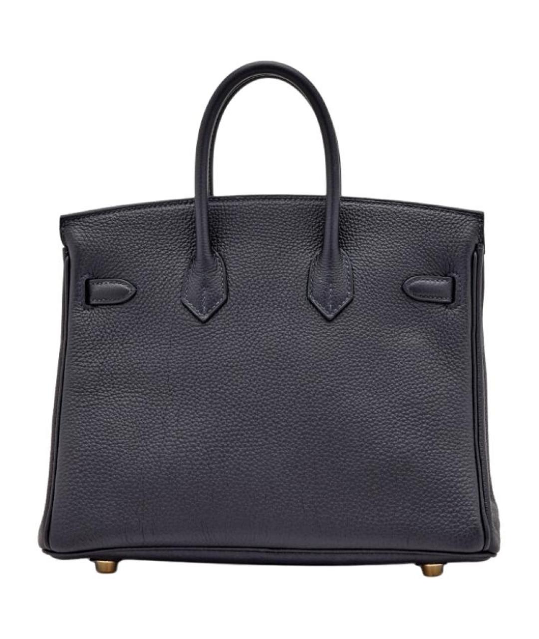 HERMES Черная кожаная сумка с короткими ручками, фото 4