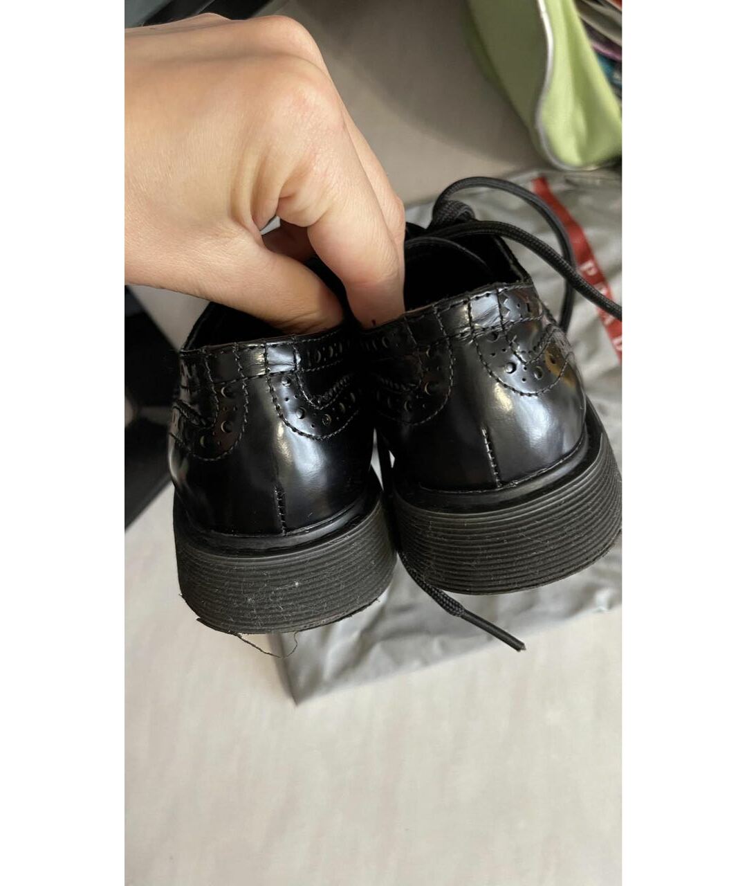 PRADA Черные ботинки из лакированной кожи, фото 3