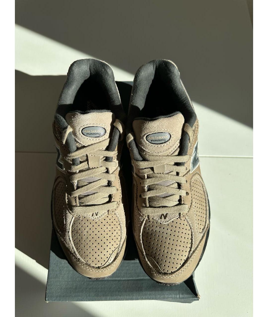 NEW BALANCE Коричневые нубуковые кроссовки, фото 3