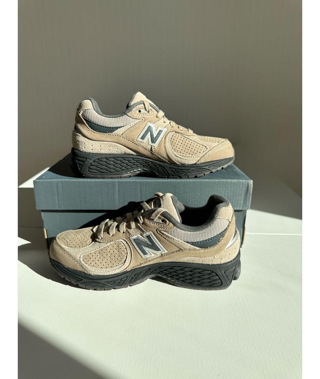 NEW BALANCE Коричневые нубуковые кроссовки, фото 2