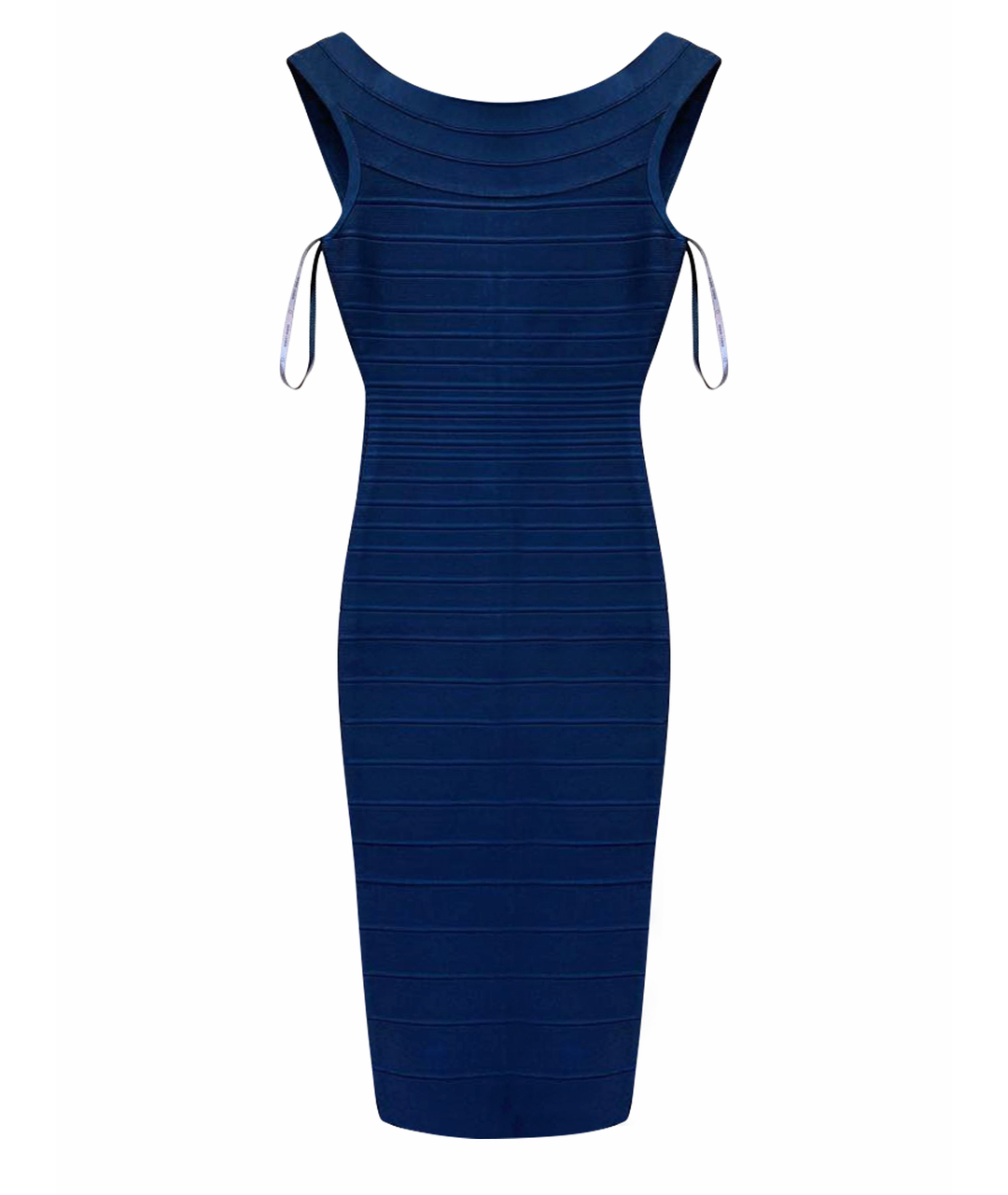 HERVE LEGER Темно-синее вискозное повседневное платье, фото 1