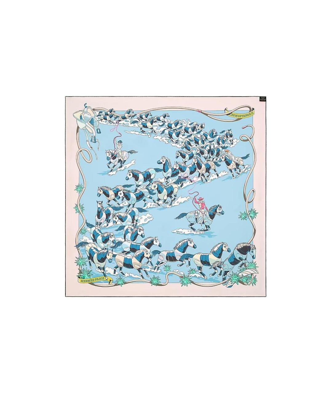 HERMES Мульти шелковый шарф, фото 3