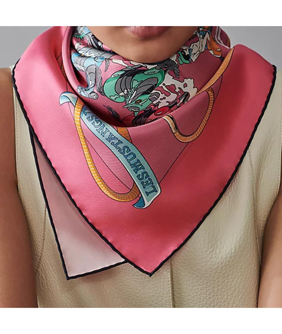 HERMES Мульти шелковый шарф, фото 4