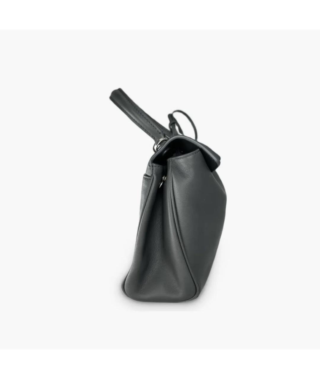 BALENCIAGA Антрацитовая кожаная сумка через плечо, фото 4