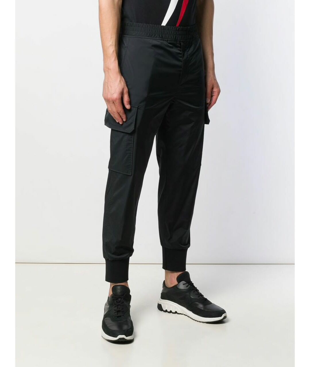 NEIL BARRETT Черные синтетические повседневные брюки, фото 6