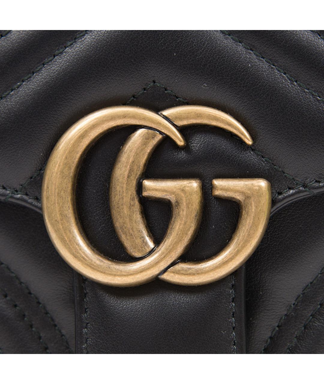 GUCCI Черная кожаная сумка через плечо, фото 5