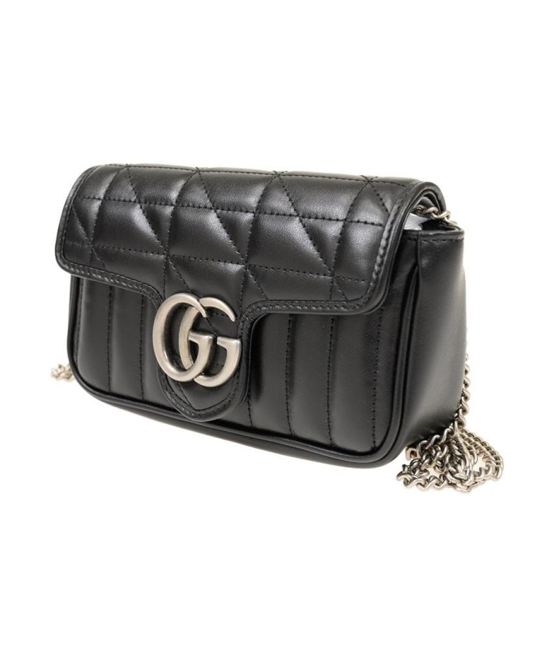 GUCCI Черная кожаная сумка через плечо, фото 2