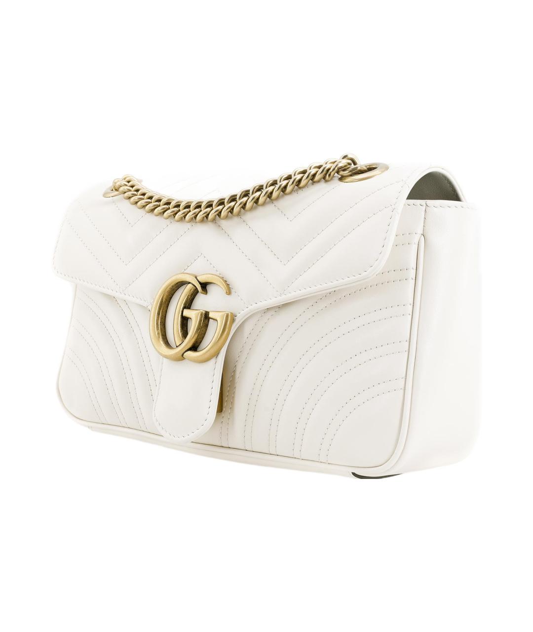 GUCCI Белая кожаная сумка через плечо, фото 2