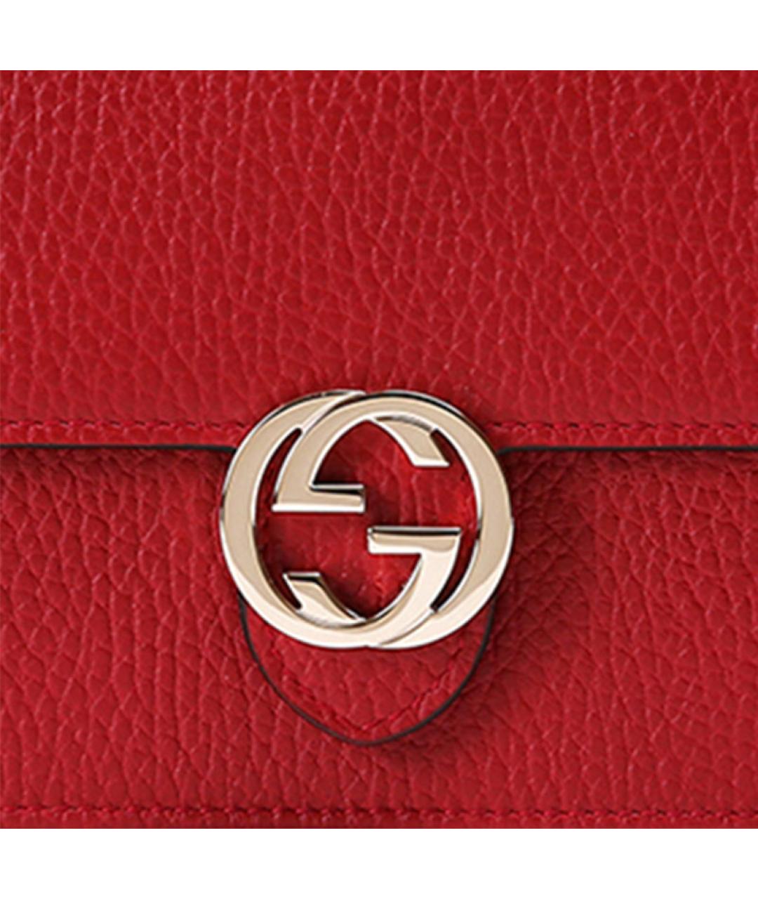 GUCCI Красная кожаная сумка через плечо, фото 6
