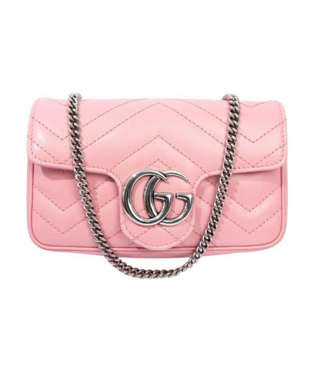 GUCCI Розовая кожаная сумка через плечо, фото 1