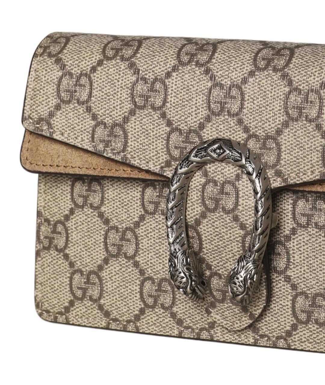 GUCCI Бежевая тканевая сумка через плечо, фото 2