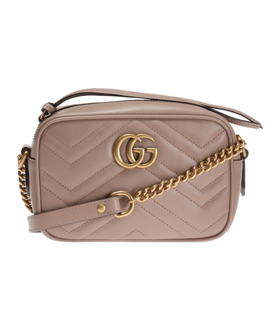 GUCCI Бежевая кожаная сумка через плечо, фото 1