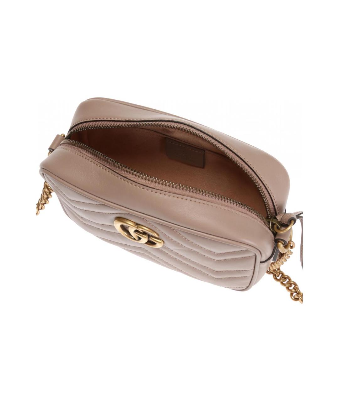 GUCCI Бежевая кожаная сумка через плечо, фото 4