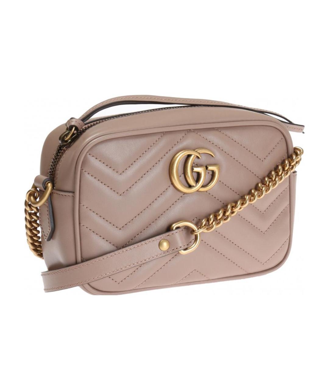 GUCCI Бежевая кожаная сумка через плечо, фото 2