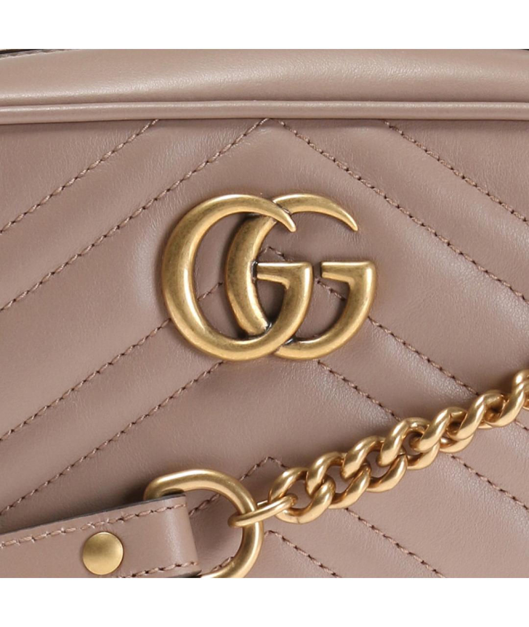 GUCCI Бежевая кожаная сумка через плечо, фото 5