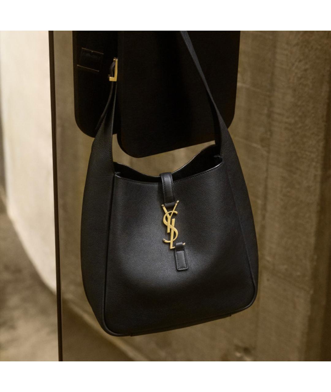 SAINT LAURENT Черная кожаная сумка через плечо, фото 4