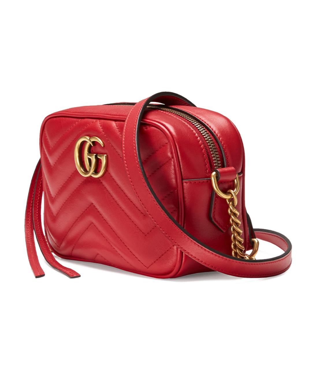 GUCCI Красная кожаная сумка через плечо, фото 3
