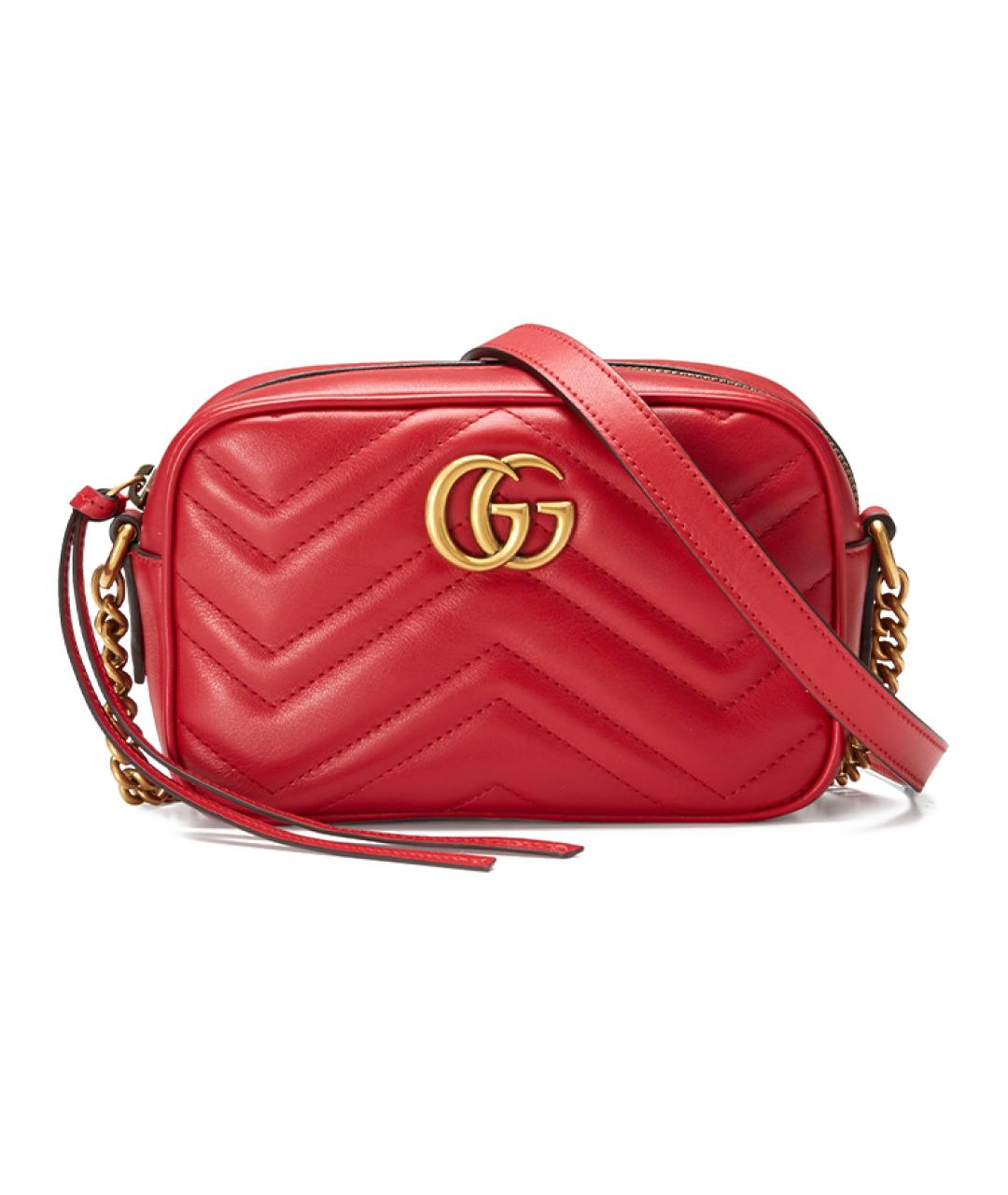 GUCCI Красная кожаная сумка через плечо, фото 1